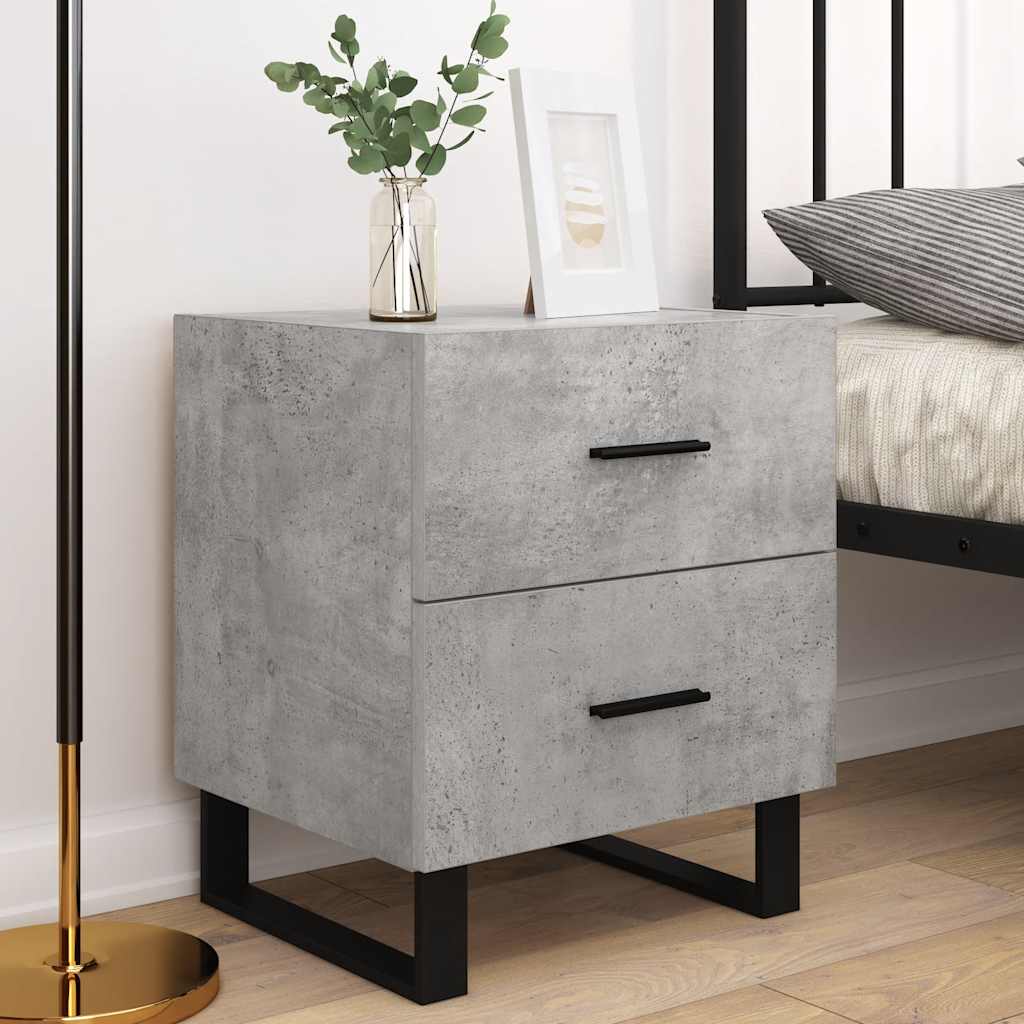 Bedside Cabinets 2 pcs Concrete Grey 40x35x47.5 cm Engineered Wood
