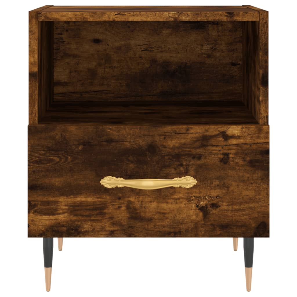 Bedside Cabinet Smoked Oak 40x35x47.5 cm Engineered Wood