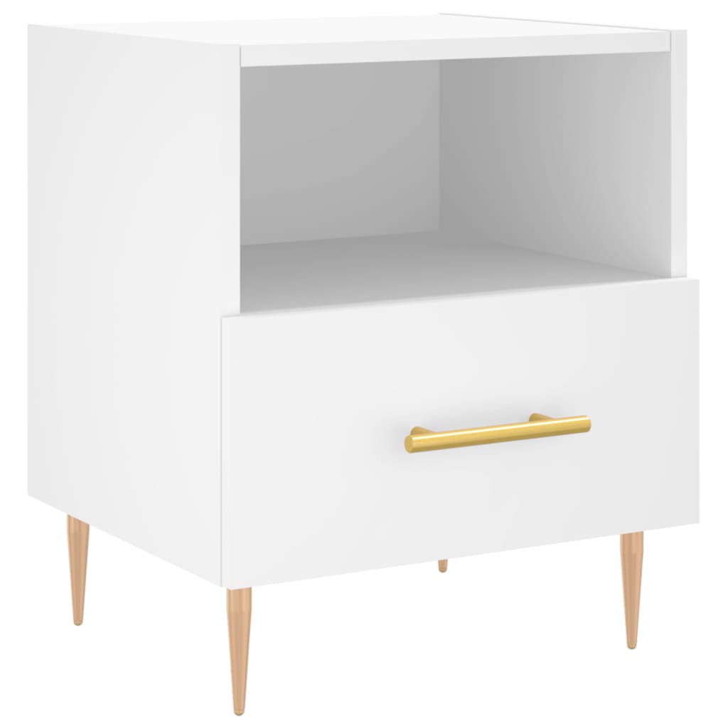 Bedside Cabinet White 40x35x47.5 cm Engineered Wood