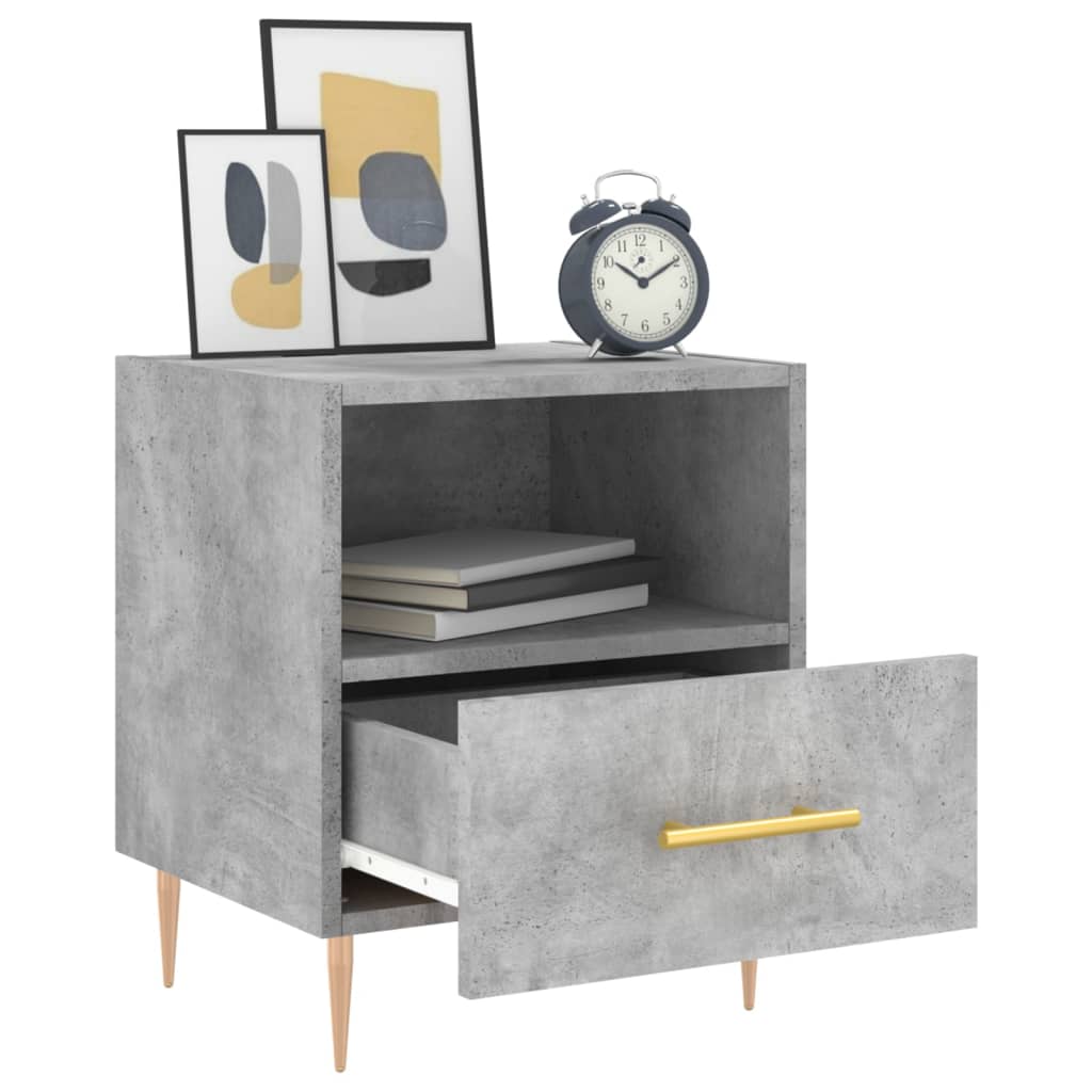 Bedside Cabinet Concrete Grey 40x35x47.5 cm Engineered Wood
