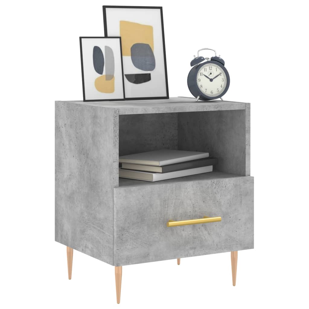 Bedside Cabinet Concrete Grey 40x35x47.5 cm Engineered Wood