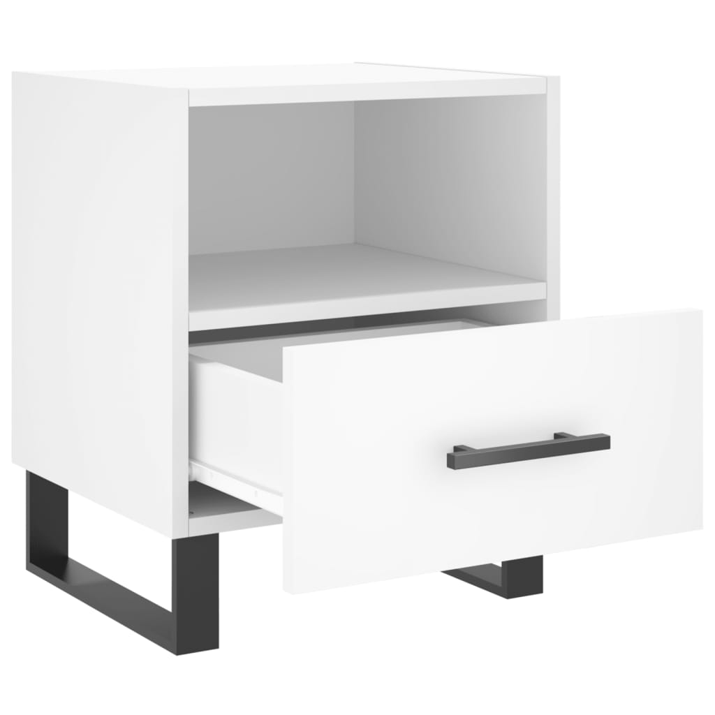 Bedside Cabinet White 40x35x47.5 cm Engineered Wood