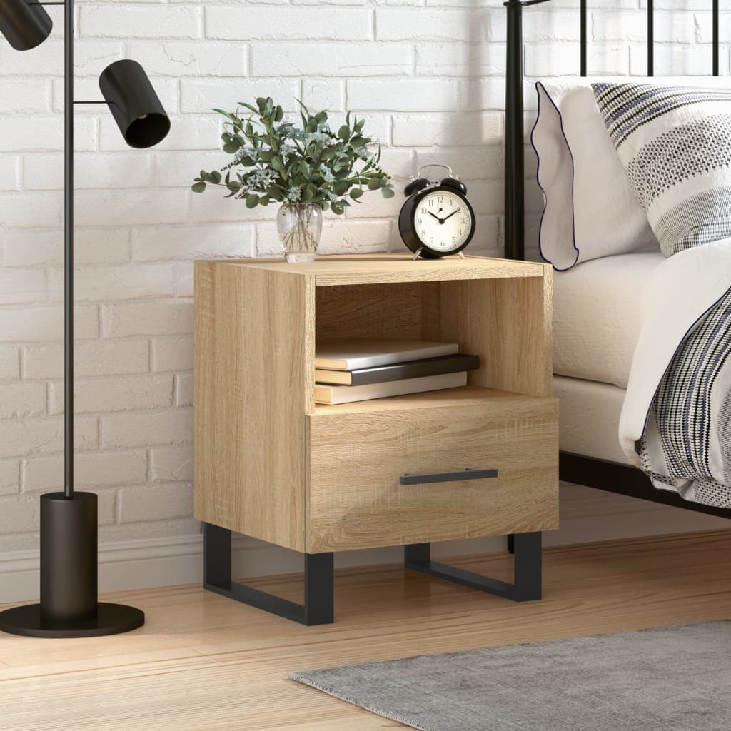 Bedside Cabinet Sonoma Oak 40x35x47.5 cm Engineered Wood