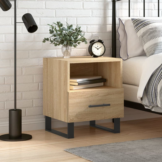 Bedside Cabinet Sonoma Oak 40x35x47.5 cm Engineered Wood