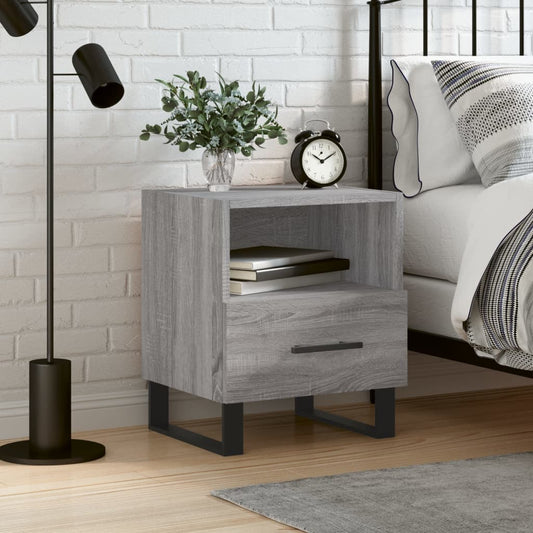 Bedside Cabinet Grey Sonoma 40x35x47.5 cm Engineered Wood