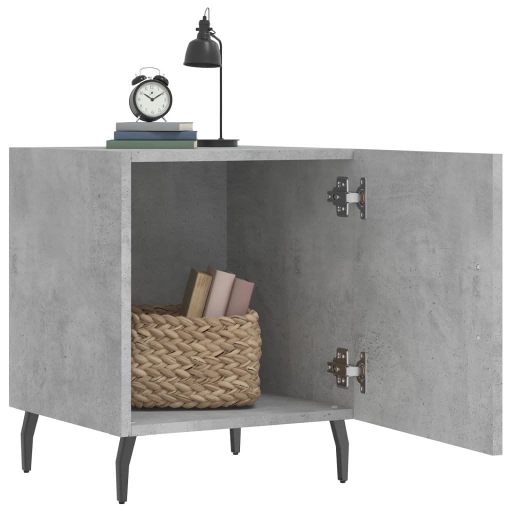 Bedside Cabinets 2 pcs Concrete Grey 40x40x50 cm Engineered Wood