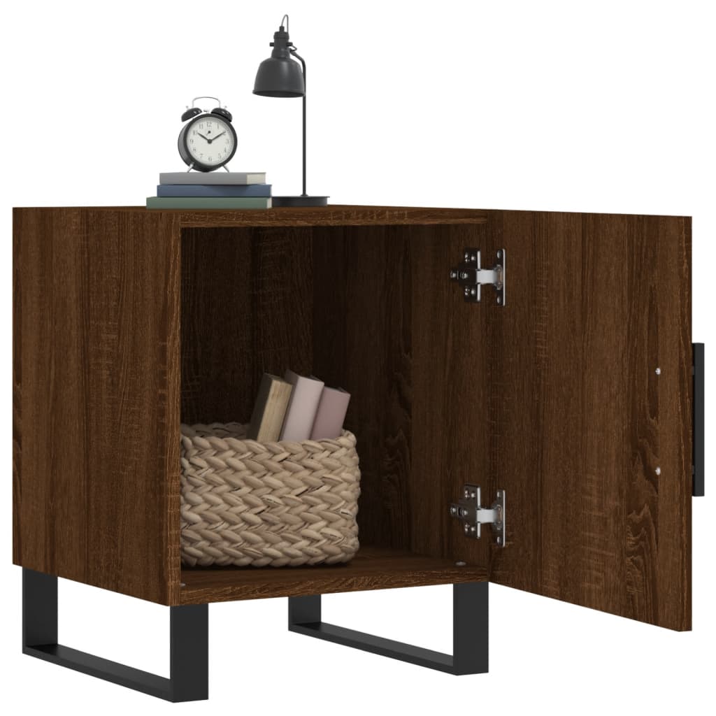 Bedside Cabinet Brown Oak 40x40x50 cm Engineered Wood