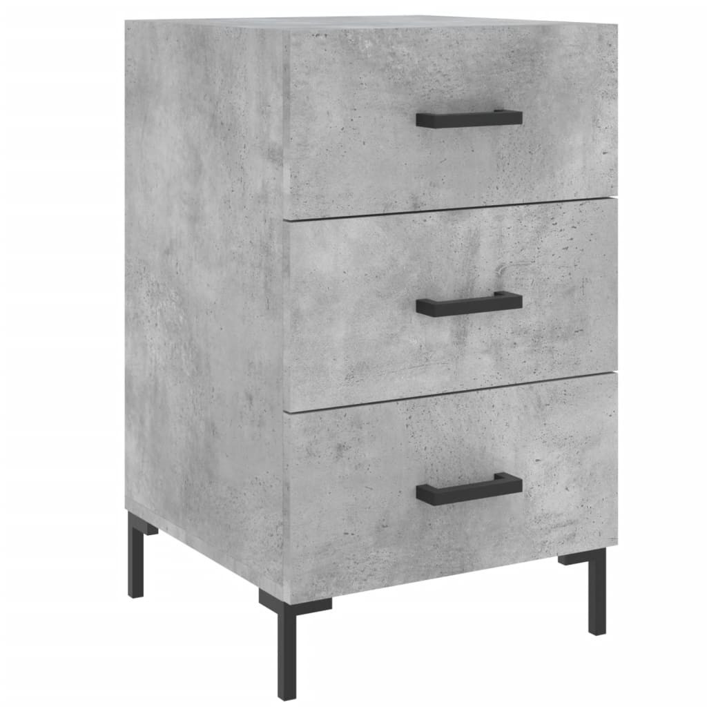 Bedside Cabinet Concrete Grey 40x40x66 cm Engineered Wood