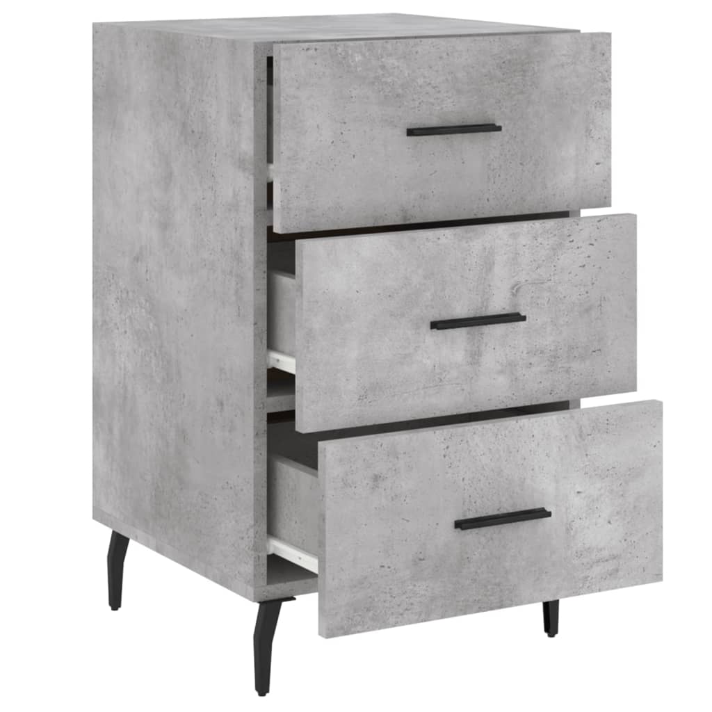 Bedside Cabinet Concrete Grey 40x40x66 cm Engineered Wood