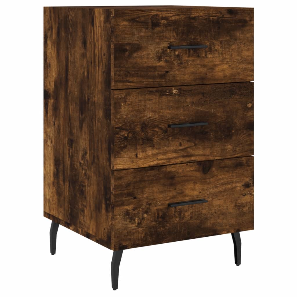 Bedside Cabinet Smoked Oak 40x40x66 cm Engineered Wood