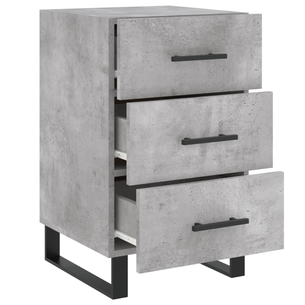 Bedside Cabinet Concrete Grey 40x40x66 cm Engineered Wood