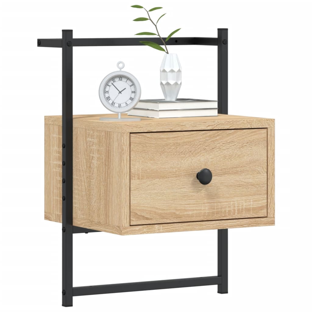 Bedside Cabinet Wall-mounted Sonoma Oak 35x30x51 cm Engineered Wood