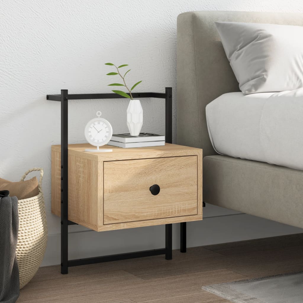 Bedside Cabinet Wall-mounted Sonoma Oak 35x30x51 cm Engineered Wood