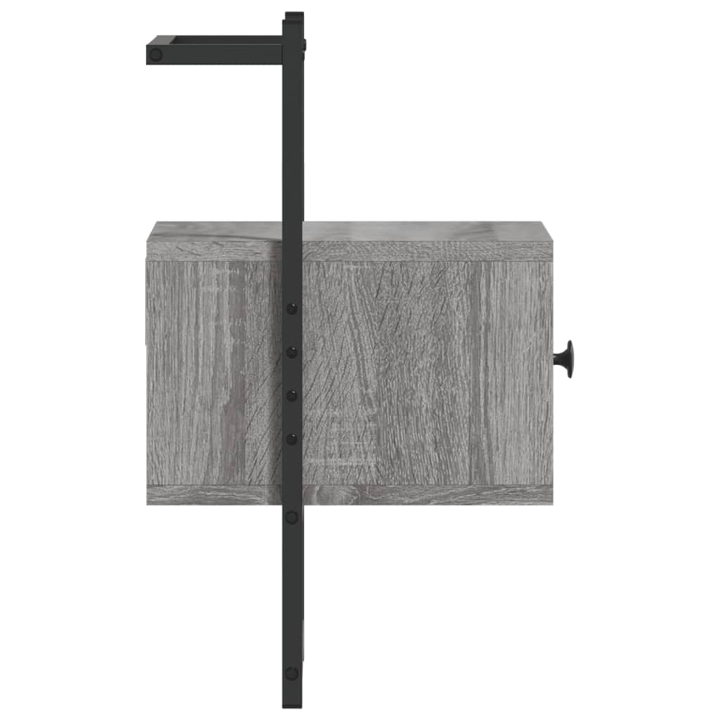 Bedside Cabinet Wall-mounted Grey Sonoma 35x30x51 cm Engineered Wood
