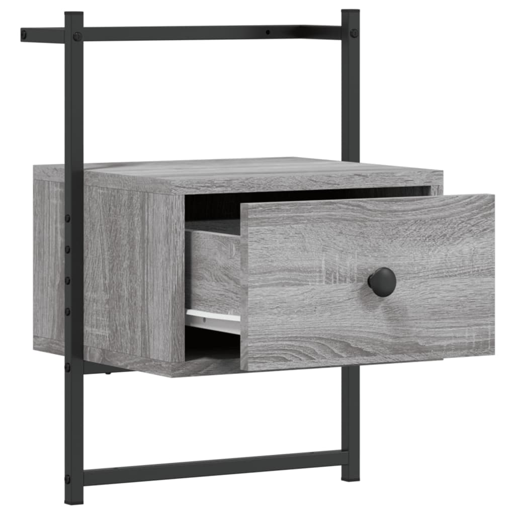Bedside Cabinet Wall-mounted Grey Sonoma 35x30x51 cm Engineered Wood