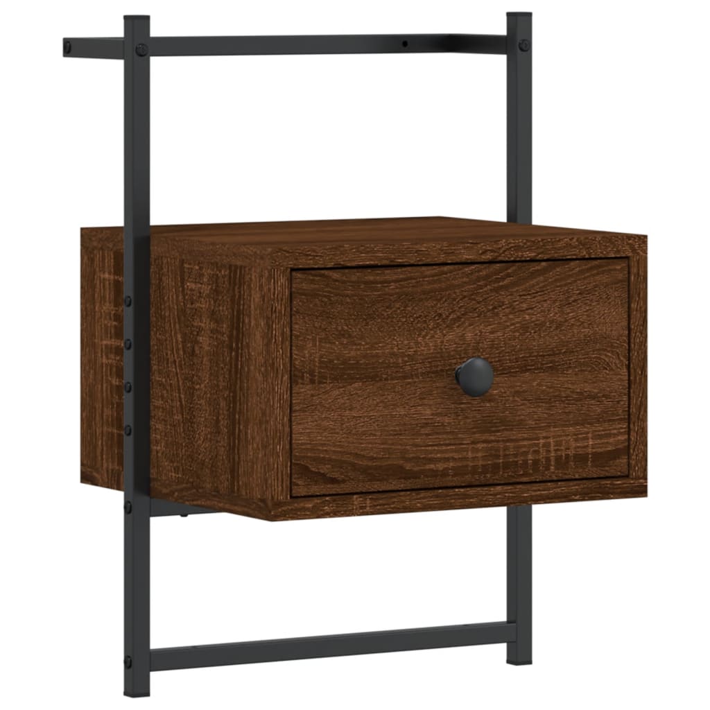 Bedside Cabinet Wall-mounted Brown Oak 35x30x51 cm Engineered Wood