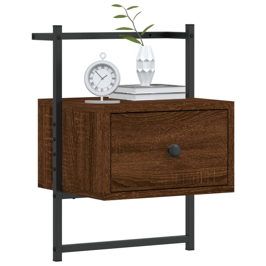 Bedside Cabinet Wall-mounted Brown Oak 35x30x51 cm Engineered Wood