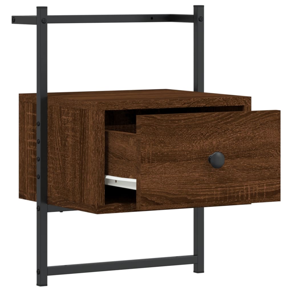 Bedside Cabinet Wall-mounted Brown Oak 35x30x51 cm Engineered Wood