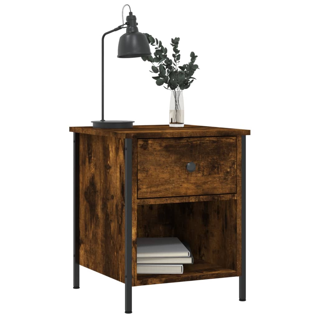 Bedside Cabinet Smoked Oak 40x42x50 cm Engineered Wood
