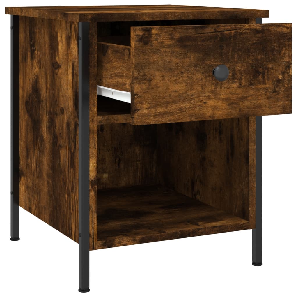 Bedside Cabinet Smoked Oak 40x42x50 cm Engineered Wood