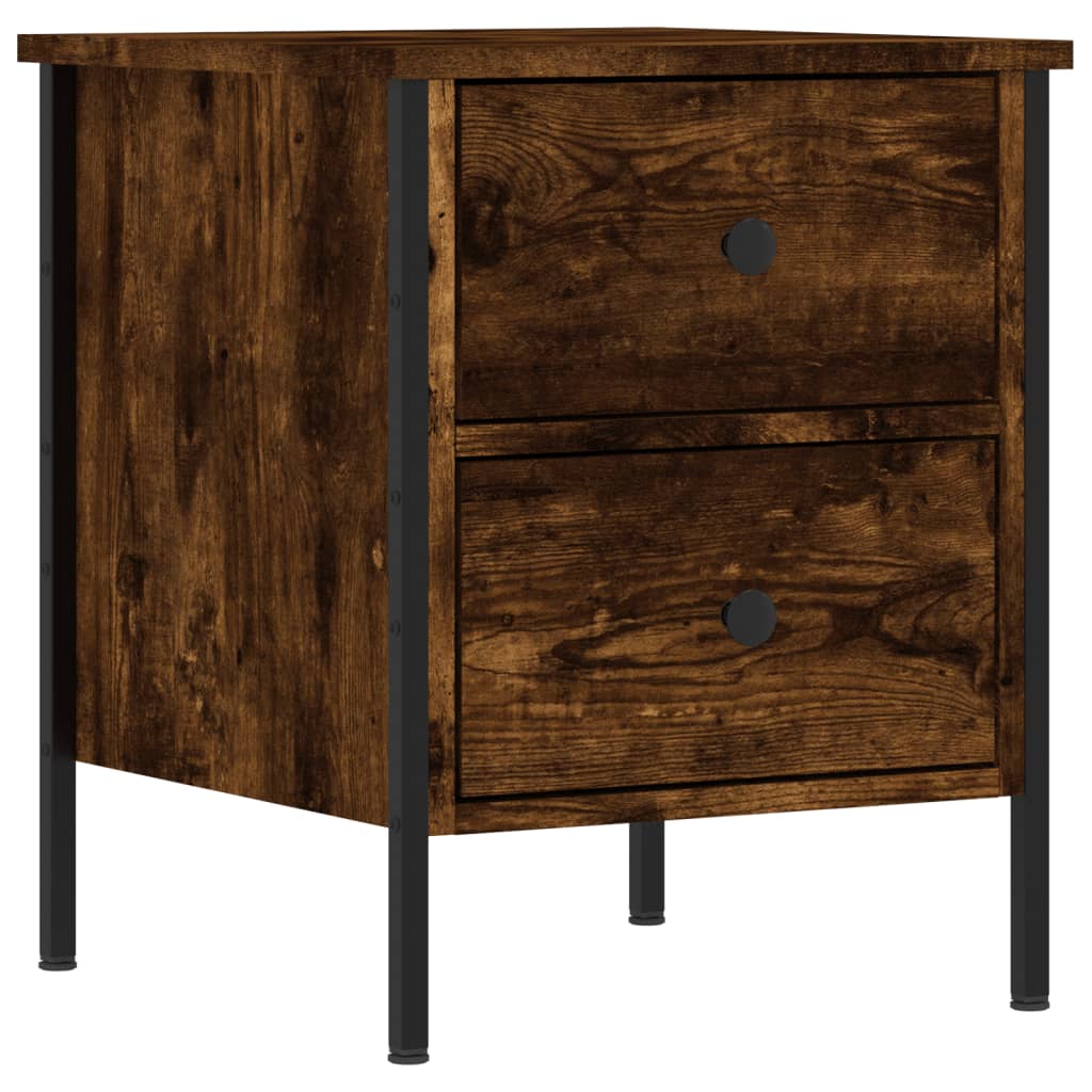 Bedside Cabinet Smoked Oak 40x42x50 cm Engineered Wood