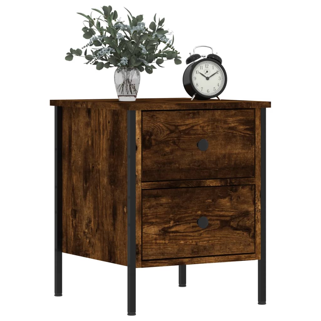 Bedside Cabinet Smoked Oak 40x42x50 cm Engineered Wood