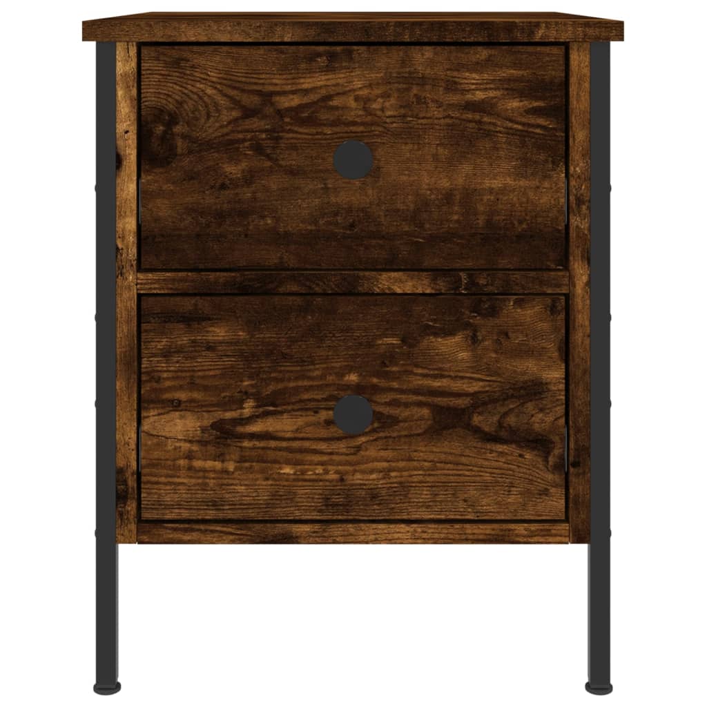 Bedside Cabinet Smoked Oak 40x42x50 cm Engineered Wood