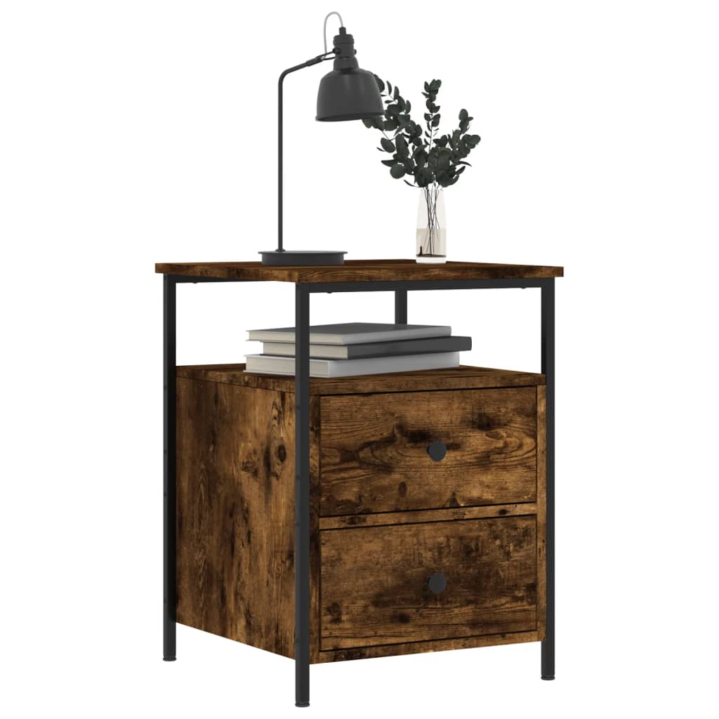 Bedside Cabinet Smoked Oak 44x45x60 cm Engineered Wood