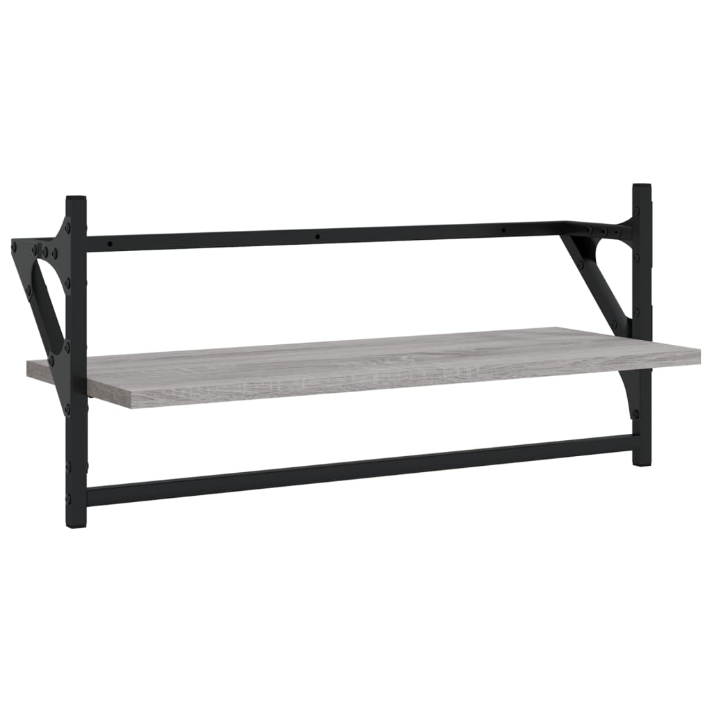 4 Piece Wall Shelf Set with Bars Grey Sonoma Engineered Wood