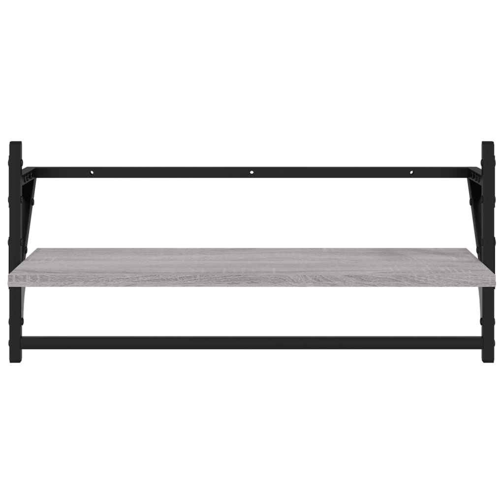 4 Piece Wall Shelf Set with Bars Grey Sonoma Engineered Wood