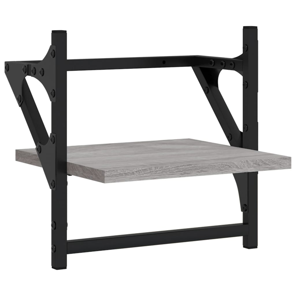 4 Piece Wall Shelf Set with Bars Grey Sonoma Engineered Wood