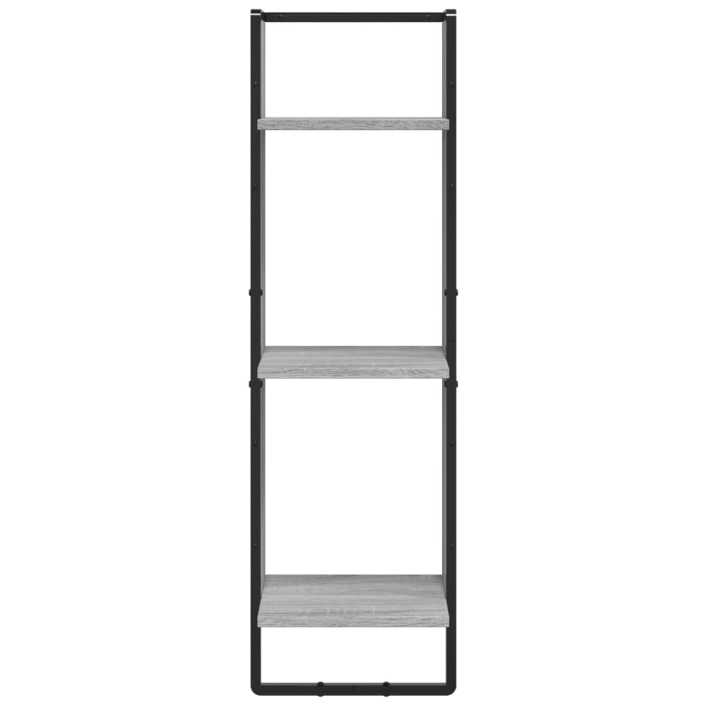 3-Tier Wall Shelf Grey Sonoma 30x25x100 cm Engineered Wood
