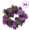 Christmas Flower Garlands 6 pcs Light Purple 240 cm