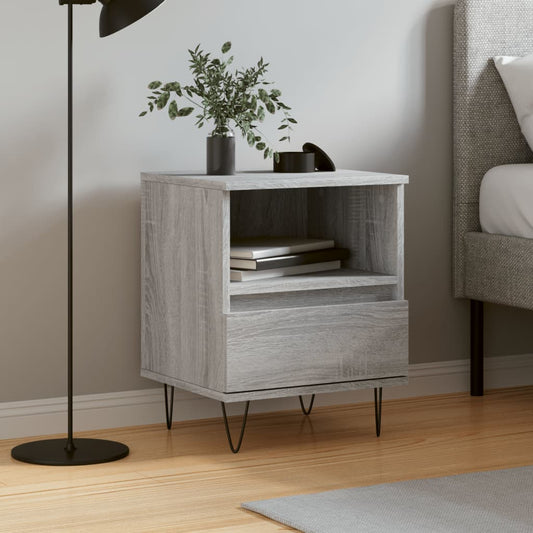 Bedside Cabinet Grey Sonoma 40x35x50 cm Engineered Wood
