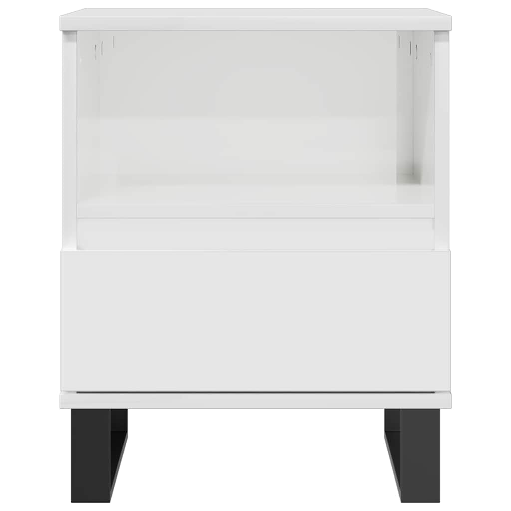 Bedside Cabinet High Gloss White 40x35x50 cm Engineered Wood
