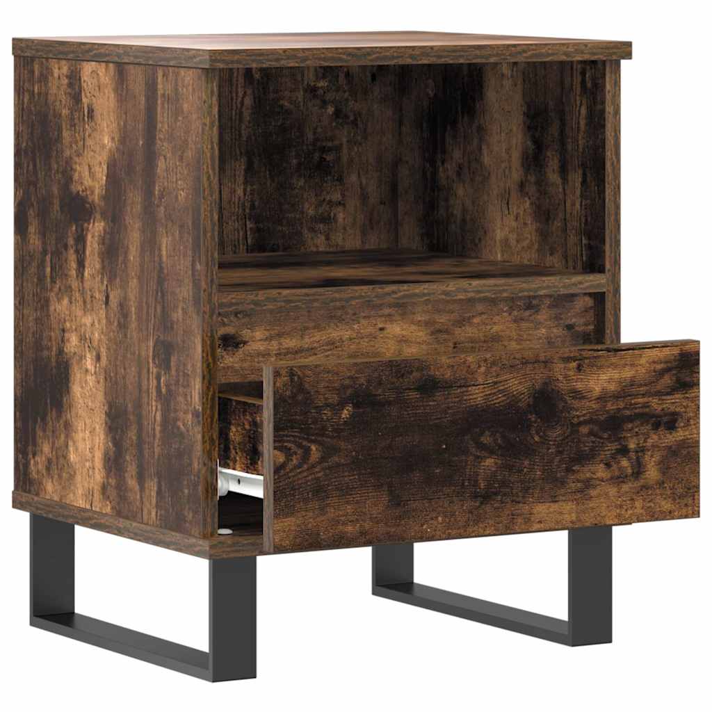 Bedside Cabinet Smoked Oak 40x35x50 cm Engineered Wood