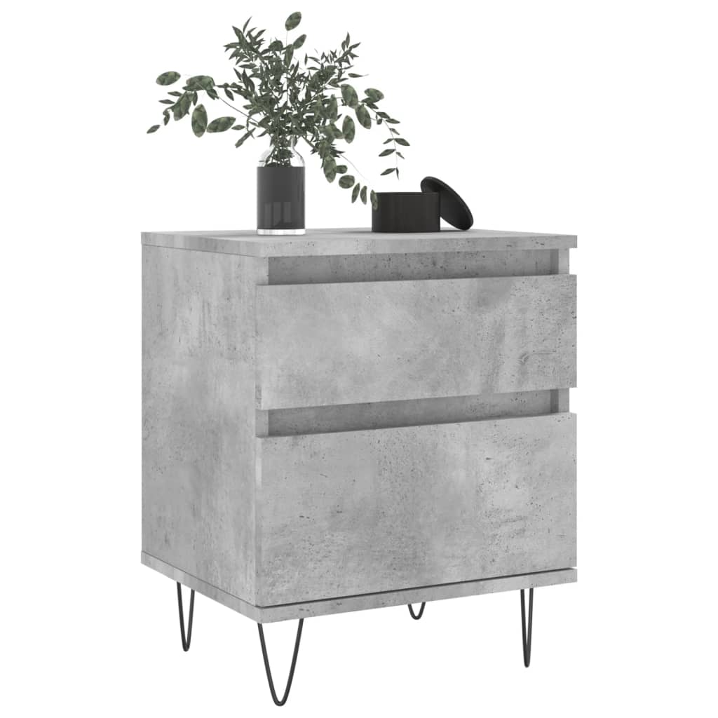Bedside Cabinet Concrete Grey 40x35x50 cm Engineered Wood