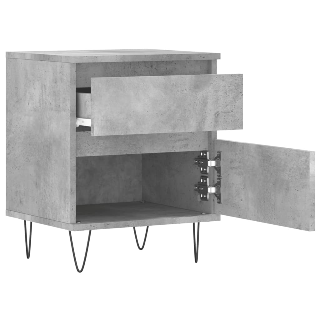 Bedside Cabinet Concrete Grey 40x35x50 cm Engineered Wood