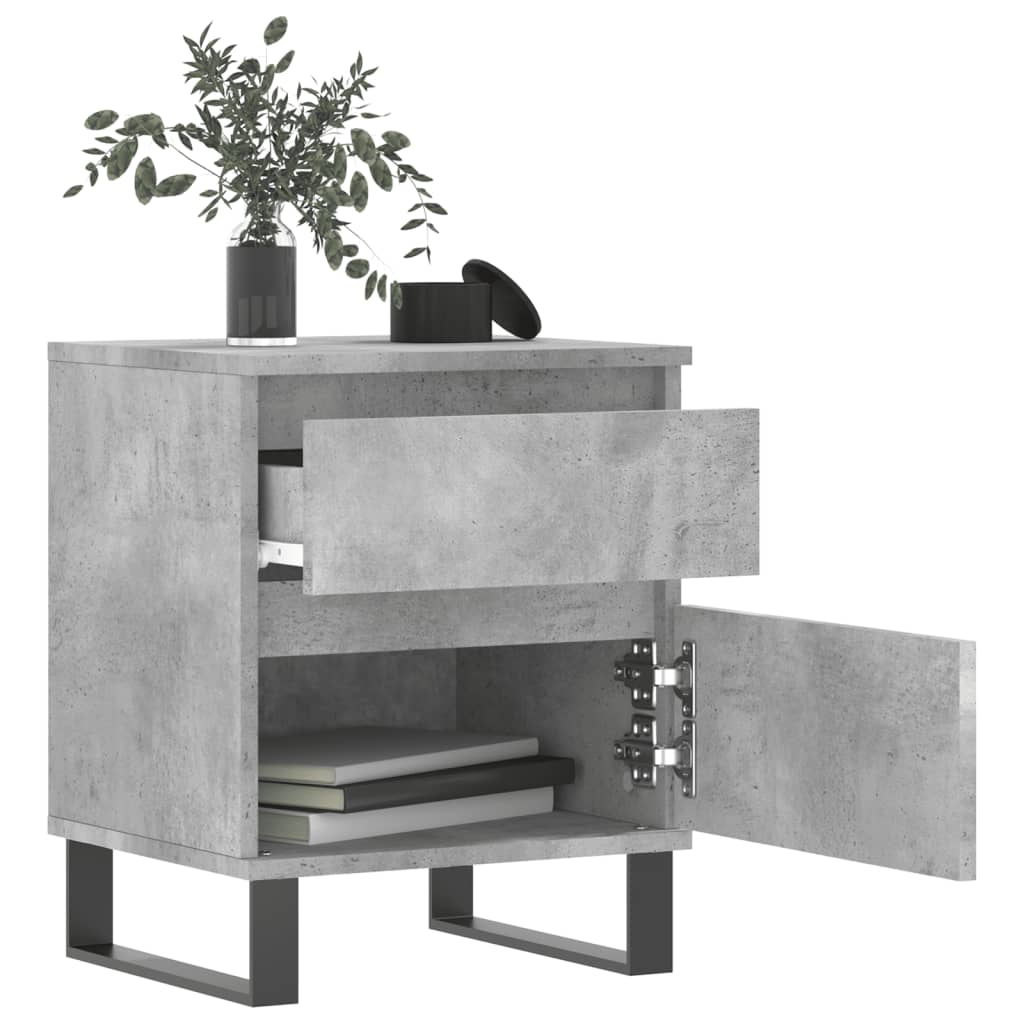 Bedside Cabinets 2 pcs Concrete Grey 40x35x50 cm Engineered Wood