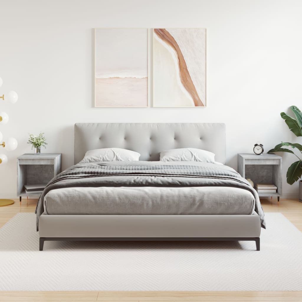 Bedside Cabinets 2 pcs Concrete Grey 40x35x50 cm Engineered Wood