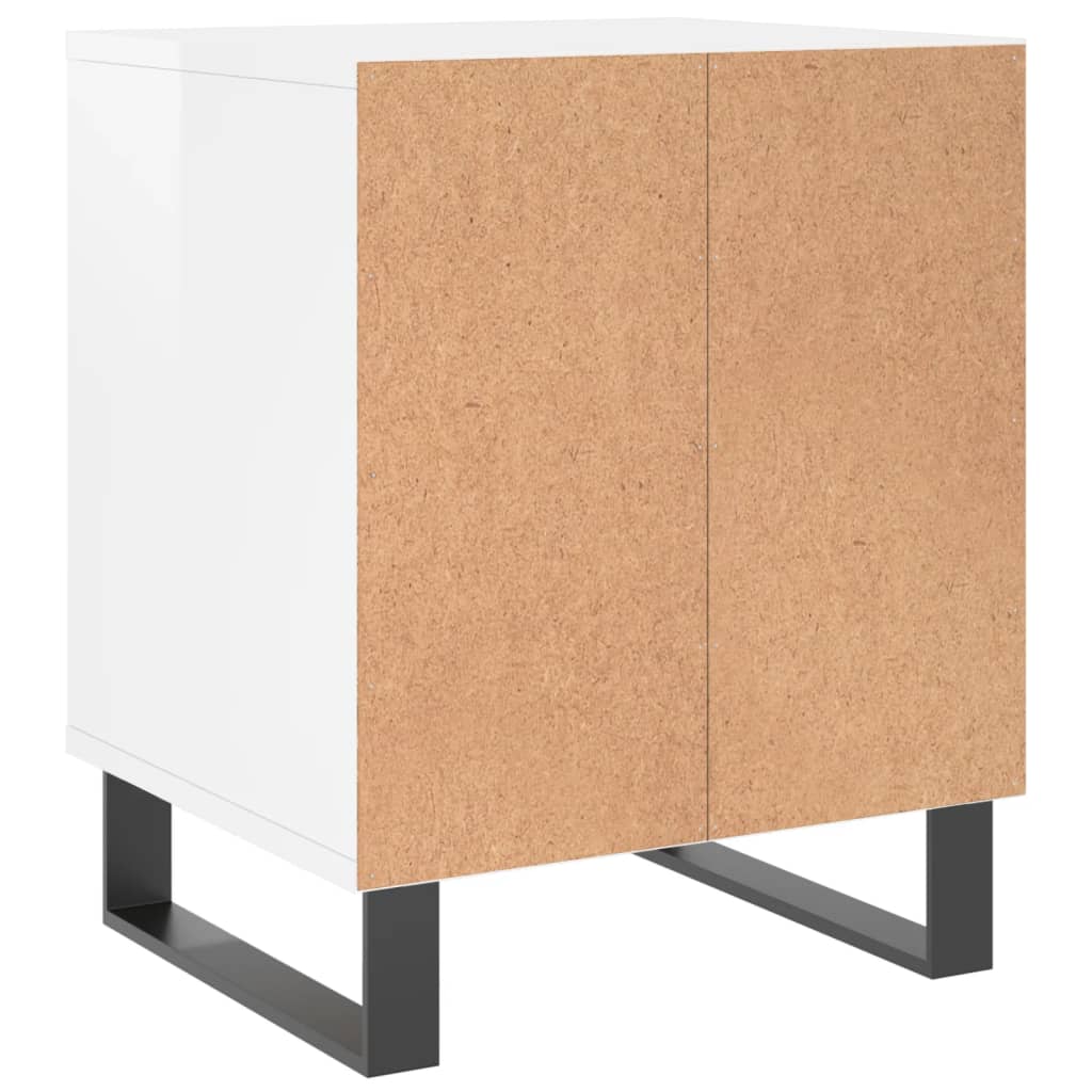 Bedside Cabinet High Gloss White 40x35x50 cm Engineered Wood