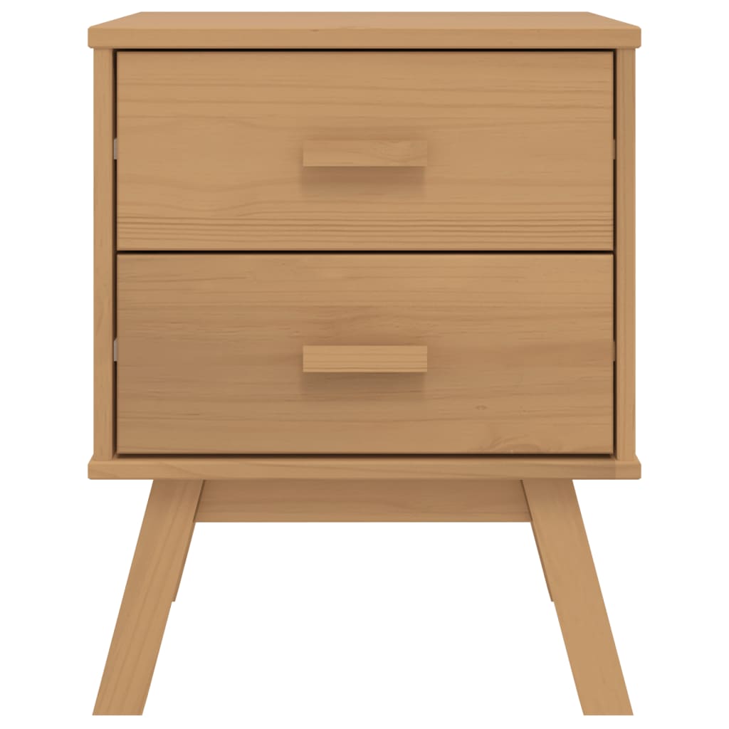 Bedside Cabinet OLDEN Brown Solid Wood Pine