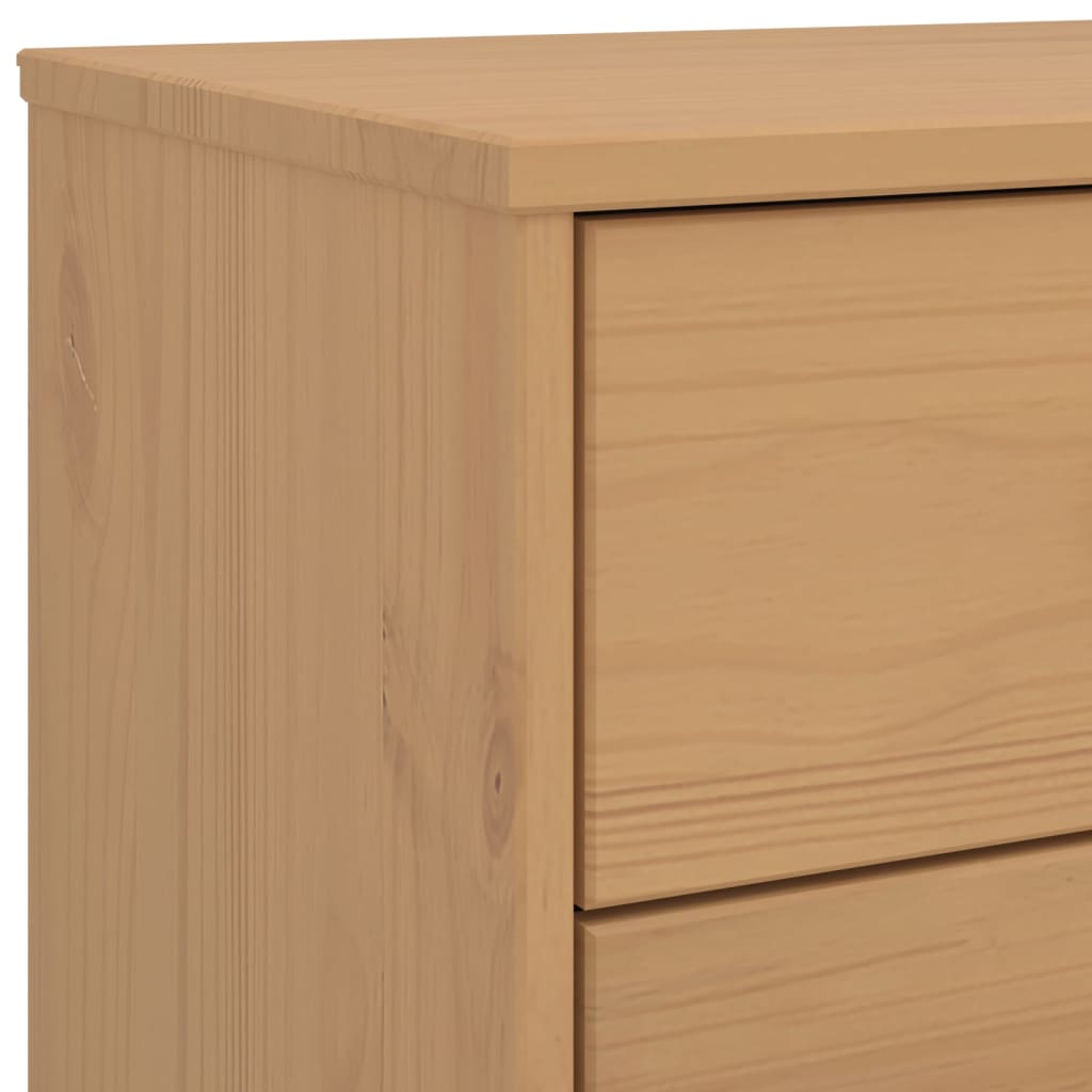 Bedside Cabinet OLDEN Brown Solid Wood Pine