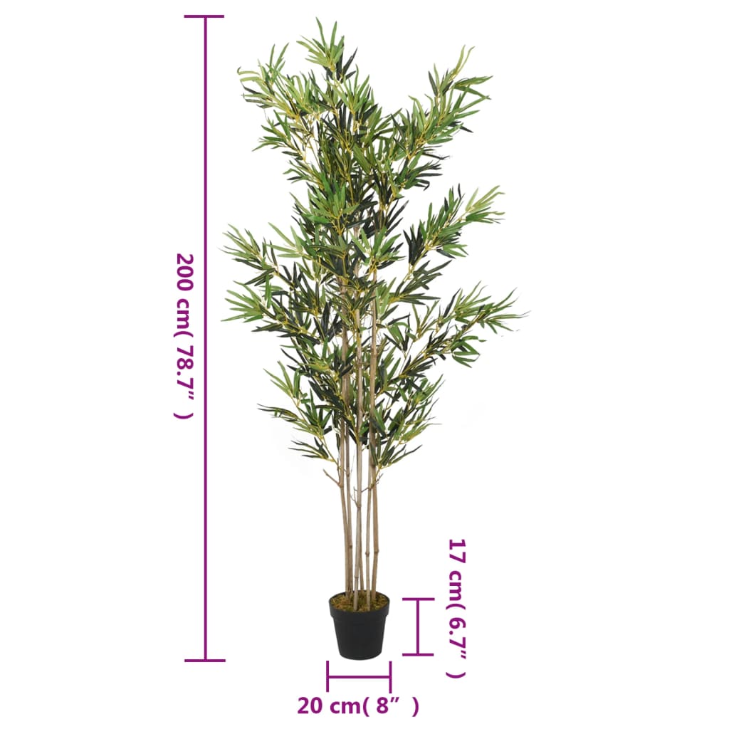 Artificial Bamboo Tree 1380 Leaves 200 cm Green