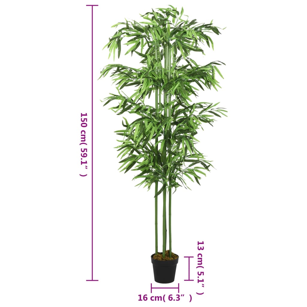 Artificial Bamboo Tree 576 Leaves 150 cm Green