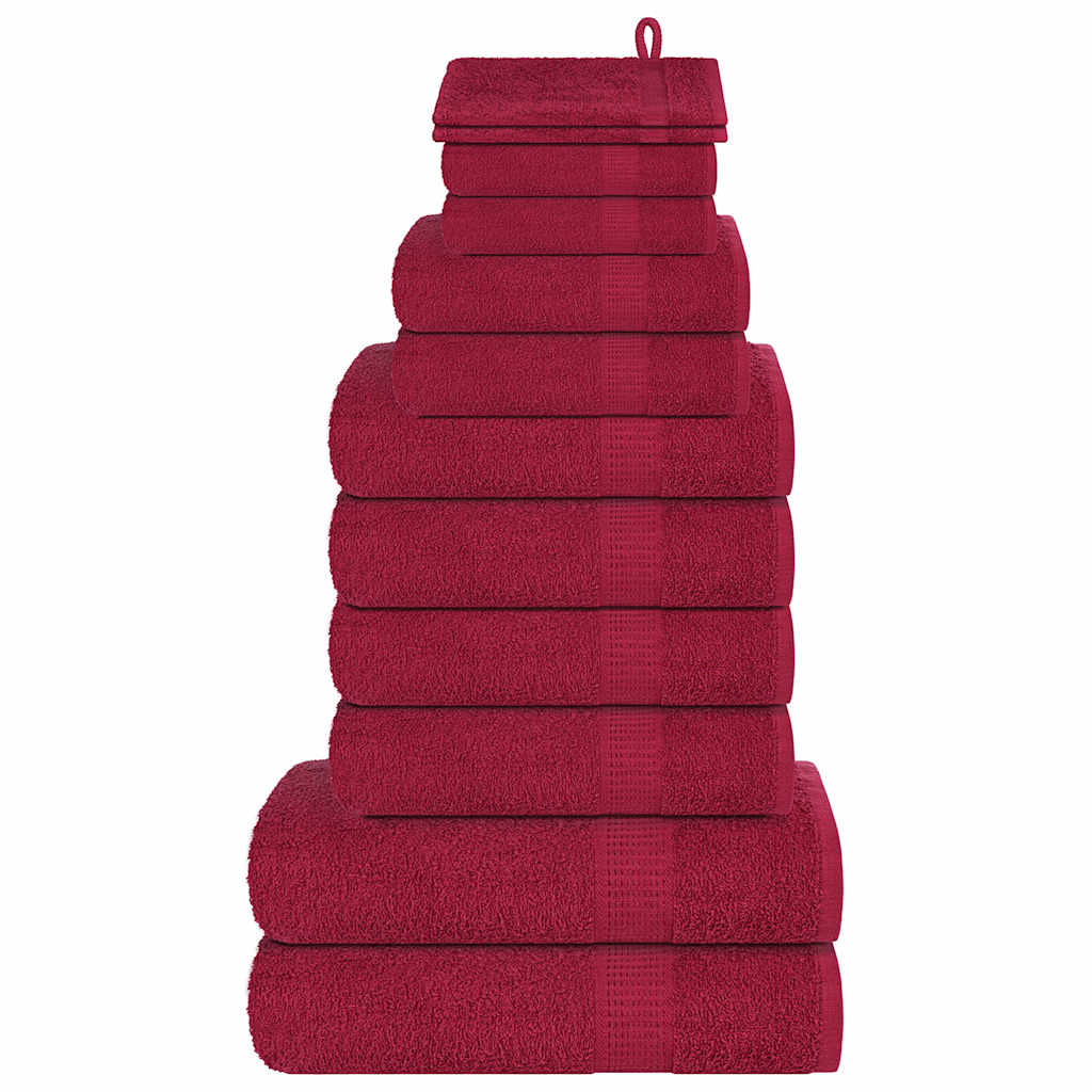 12 Piece Towel Set "FROGN" Bordeaux 100% Cotton