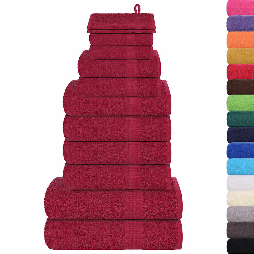 12 Piece Towel Set "FROGN" Bordeaux 100% Cotton