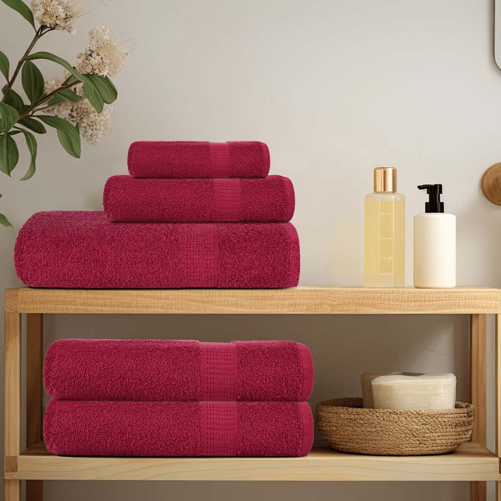 12 Piece Towel Set "FROGN" Bordeaux 100% Cotton