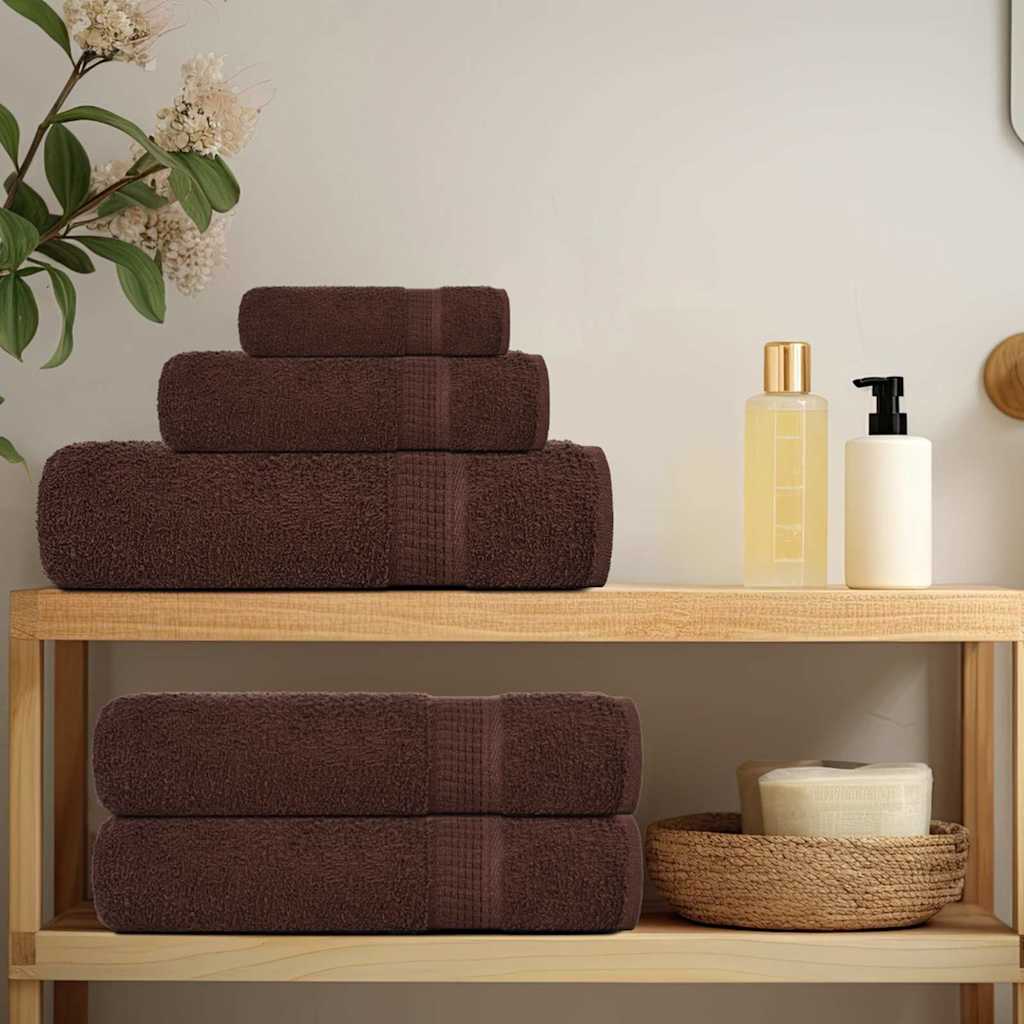 12 Piece Towel Set "FROGN" Brown 100% Cotton