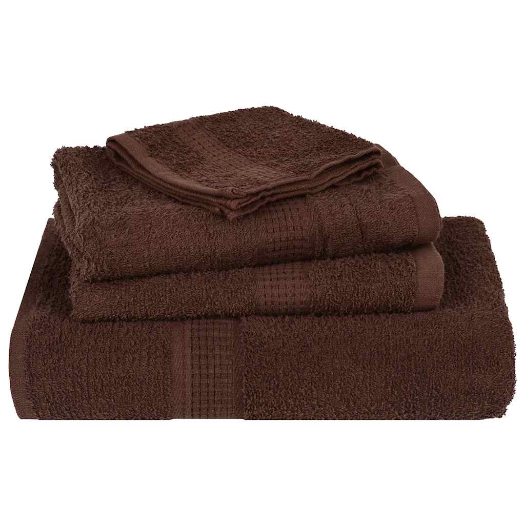 12 Piece Towel Set "FROGN" Brown 100% Cotton